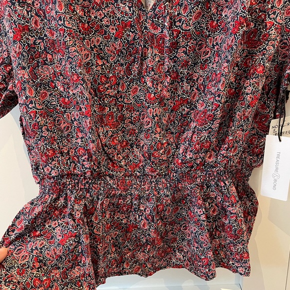 Floral tie neck top - Picture 5 of 6